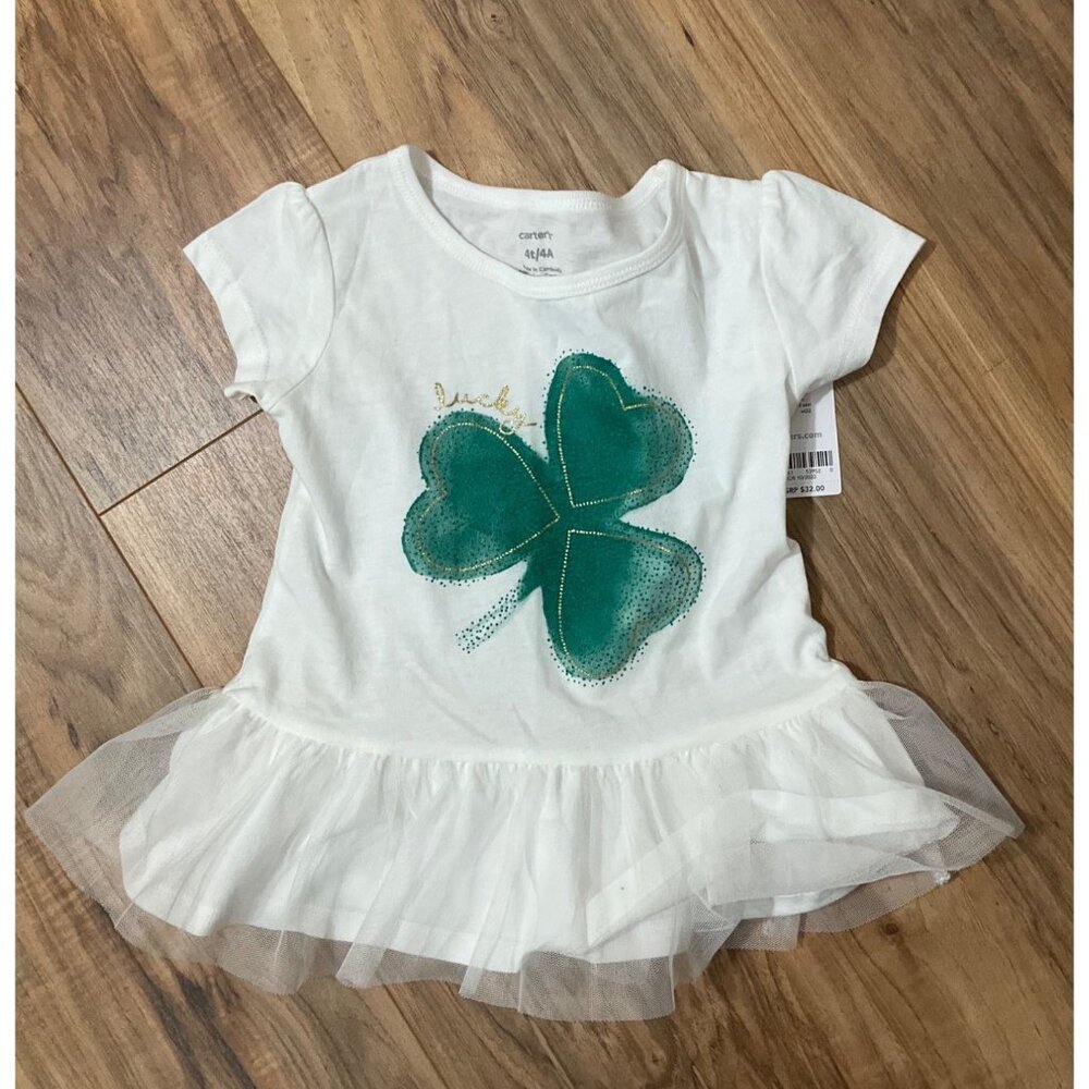 NWT Carter's Lucky Clover Top  Tutu 4T/4A